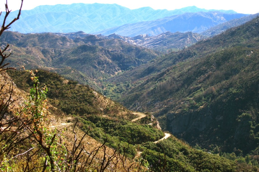 View south near the southern summit on Indians Rd.