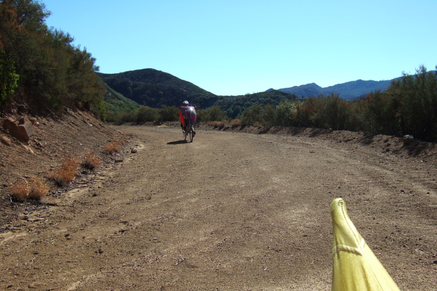 Riding the broad, smooth road with light/medium dash surface, courtesy of the last storm.