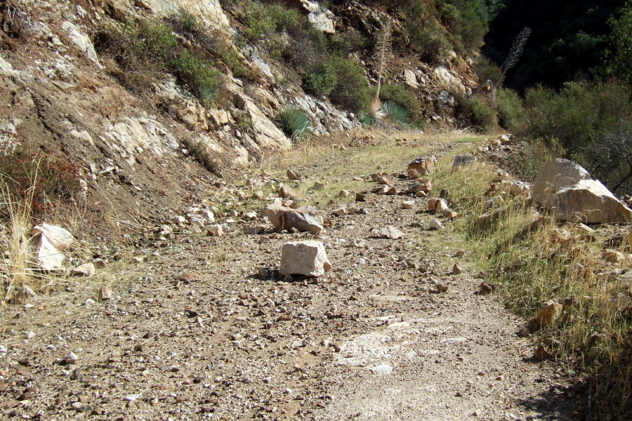 Typical rockfall on Indians Rd.