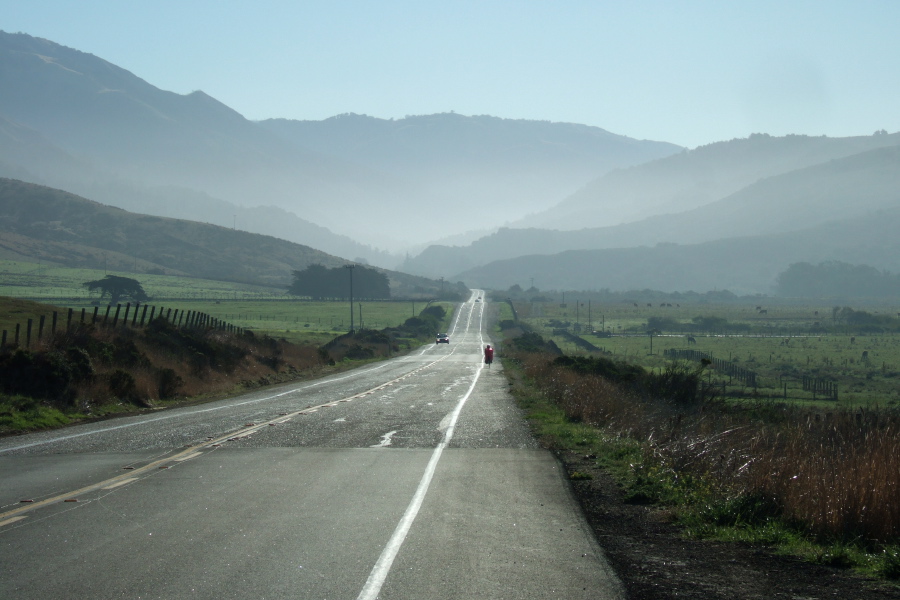 CA1 heads away from the coast and up the Big Sur River Valley.