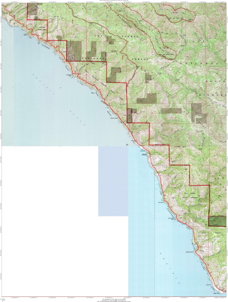 South of Big Sur map.