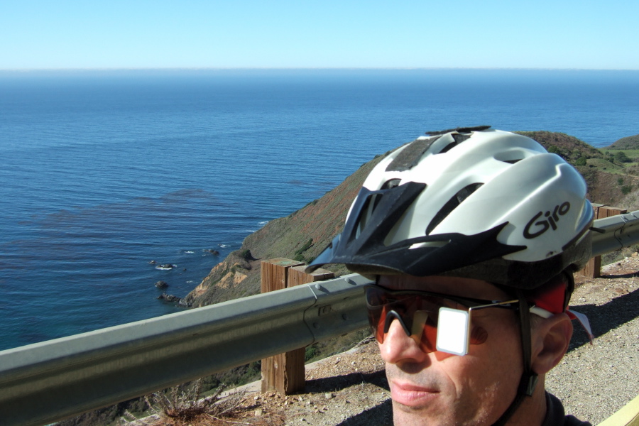 Riding south on CA1 near Grimes Point.