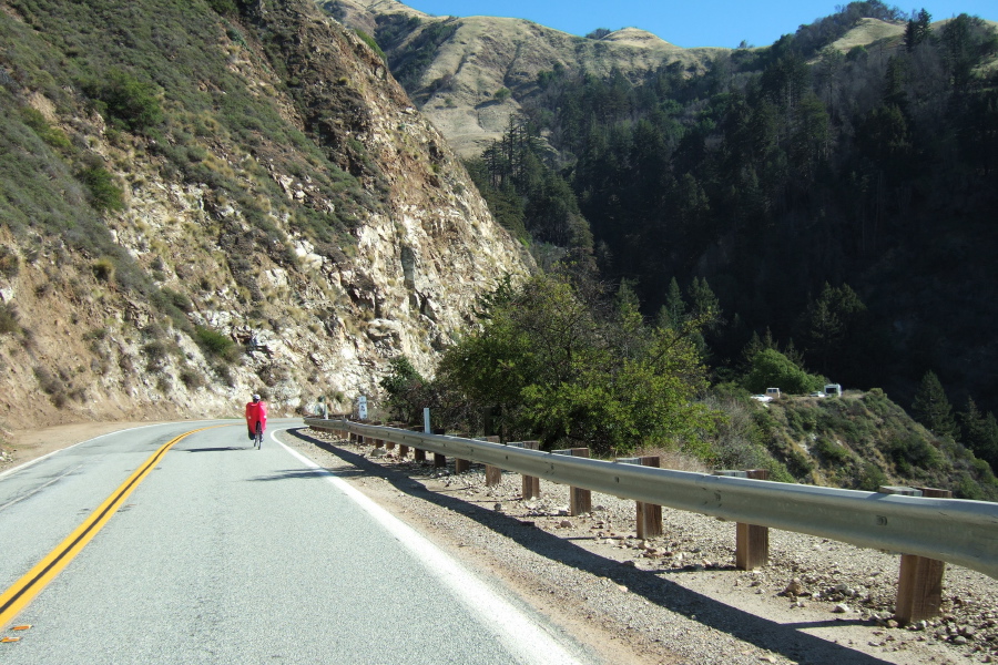 Ron about to pass Grimes Canyon.