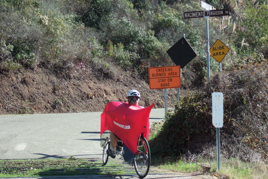 Ron starts up the long grade.