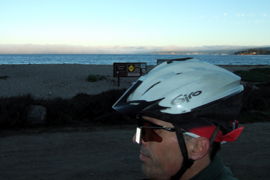 Passing Carmel River State Beach in the early morning light.