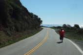 Ron riding south on CA1 near Dolan Rock.