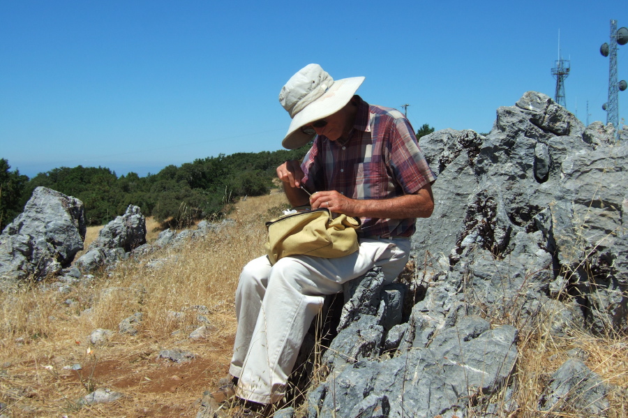 David prepares lunch at the summit.