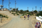 The group heads down from the summit.