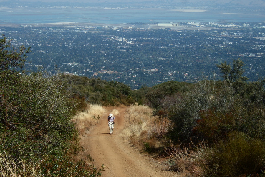 David climbs the upper reach of Black Mountain Trail.