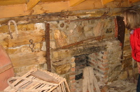 Poking around inside Bryce's old cabin (3).