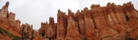 Panorama of hoodoos in the Queens Garden, Bryce Canyon.