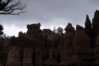 More hoodoos against a darkening sky.
