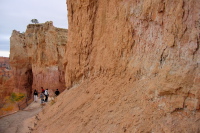 Hoodoos are made of crumbly sandstone.