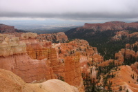 Bryce Amphitheater under a heavy sky.