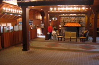 Kay and David in the lobby of the Bryce Canyon Lodge.