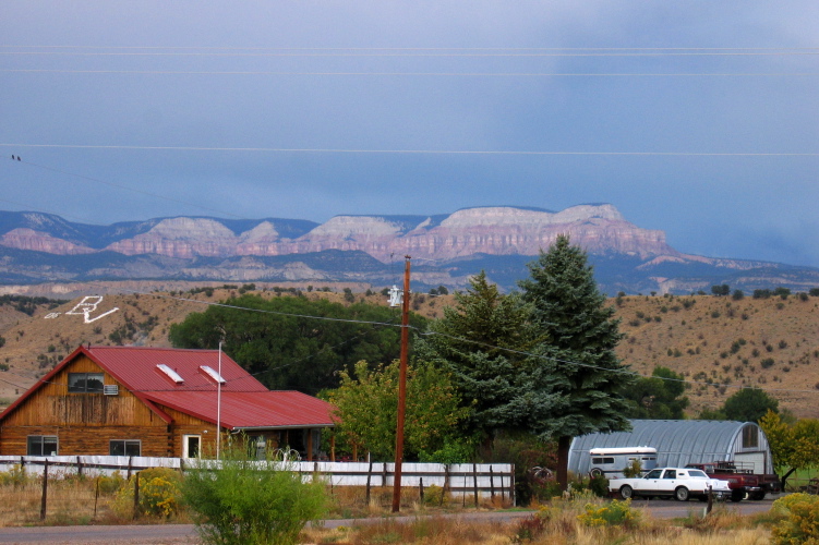 A break in the clouds over Powell Point.