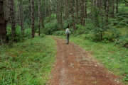 Bill hikes up Olmo Trail.