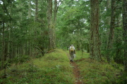 David hikes along the ridge on Gazos Trail.