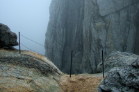 The railing at the Castle Dome viewpoint.