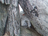 Movie: Crawling through the rocks.