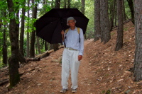 David using his umbrella for its intended purpose.