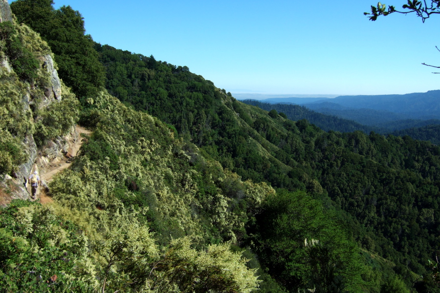David hikes up the Saratoga Gap Trail.
