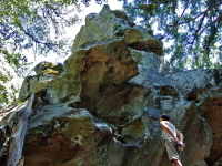 Climbers on the back side of Castle Rock (2)