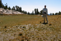 Bill on one of the terraces below Echo Peaks. (10300ft)