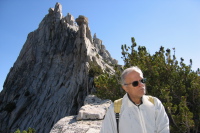 David on Cathedral Peak 3 (10720);  the summit pinnacle behind is at 10971ft.