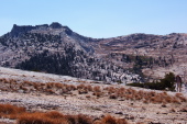 David reaches the Echo Peaks/Cathedral Peak saddle.