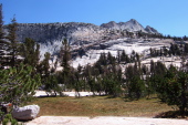 Echo Peaks from upper Cathedral Lake.
