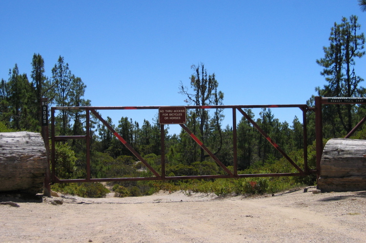 Trail to Sunset Camp, closed to bikes. (1430ft)