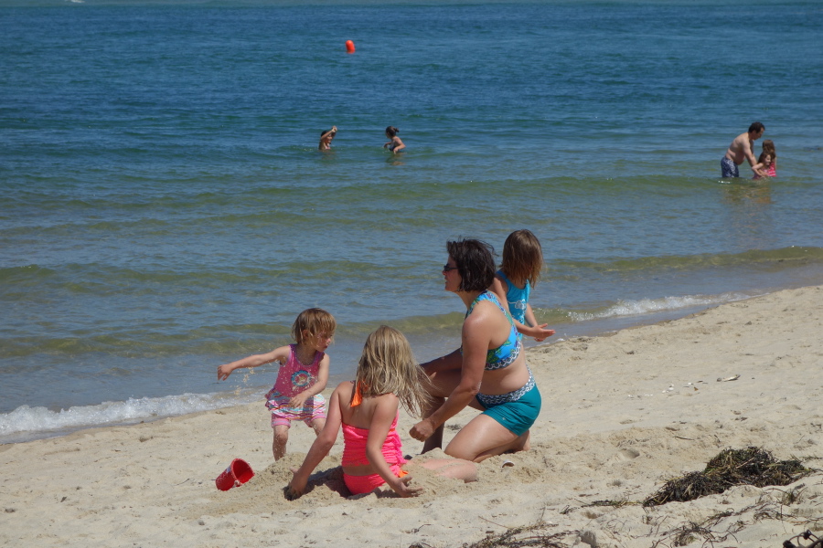 Natalie gets the sand flying.
