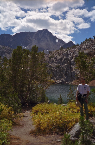Bill stands at one of the Chocolate Lakes