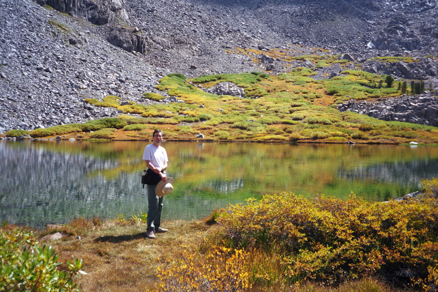 Bill stands next to the largest Chocolate Lake