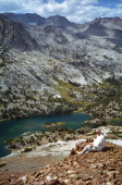 David enjoys the view down to Long Lake.