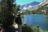 Bill pauses to admire the scenery at Long Lake.
