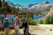 Frank, David, and Stella at the Bishop Pass trailhead
