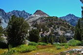Chocolate Peak (center) our destination