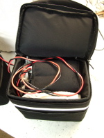 Pannier, interior with small battery pack.