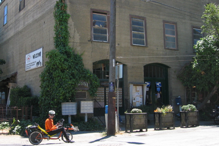 Zach in front of the Port Costa post office.