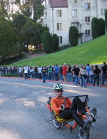 Climbing Rimway Drive past Bowles Hall, UC Berkeley.