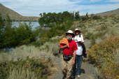 Frank, Stella, and David start on the southside trail.