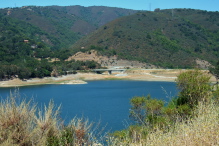 Lexington Reservoir still has enough water to make for a pleasant background.