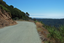 Asphalt returns on a short section of Summit Road.