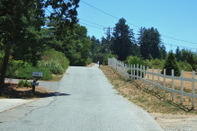 Loma Prieta Way ascends the ridge in a straight line.