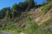 Site of massive slide on Highland Way