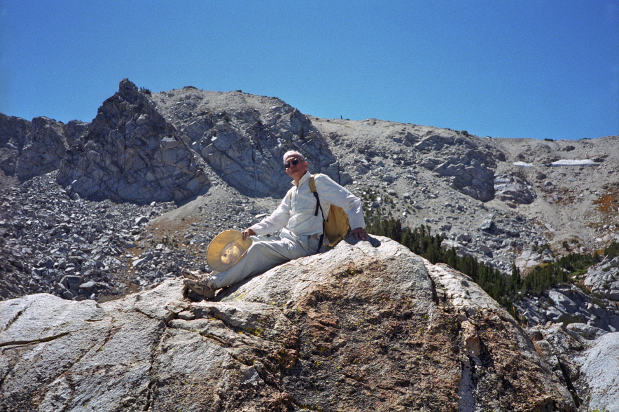 David finds a sunny rock to rest upon.