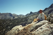David on his sunny rock on Crystal Crag.