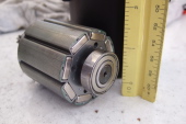 Cyclone motor, rotor bottom, showing bearing.
